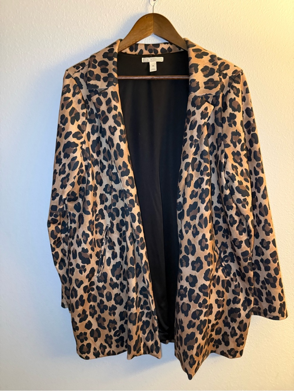 Dana Buchman Leopard Print Jacket in Black and Tan